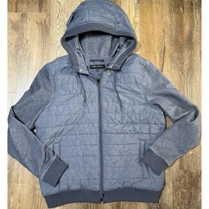 Robert Barakett Navy Cowandame Mixed Media Quilted Jacket Men's Sz XL $225 MSRP